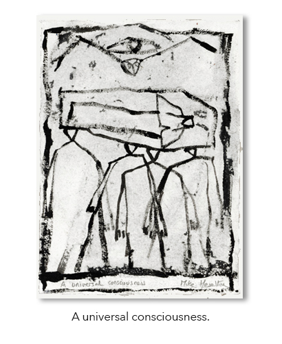 A universal consciousness by Edinburgh artist Mike Heseltine.