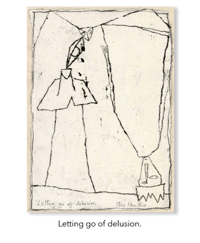Letting go of delusion drawing.