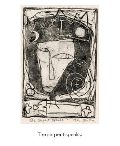 The serpent speaks by Edinburgh artist Mike Heseltine.