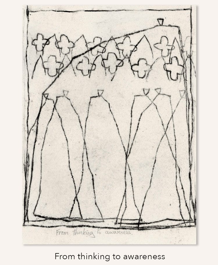 From thinking to awareness painting.