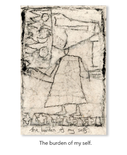The burden of self by buddhist artist Mike Heseltine.